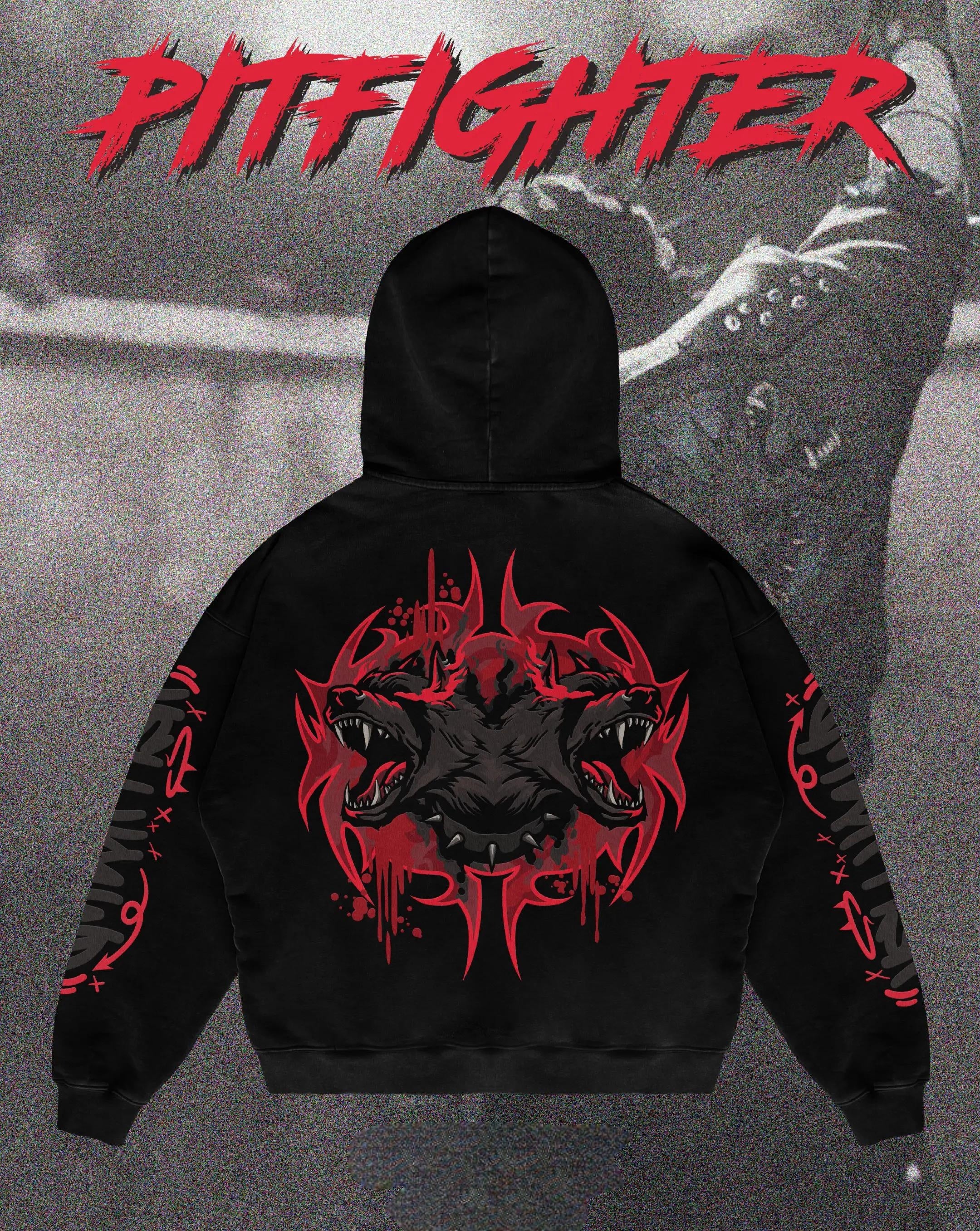 ⏰Limited time promotion💥Muchic Unisex 'Anime' Pitfighter Graphic Oversized Hoodie