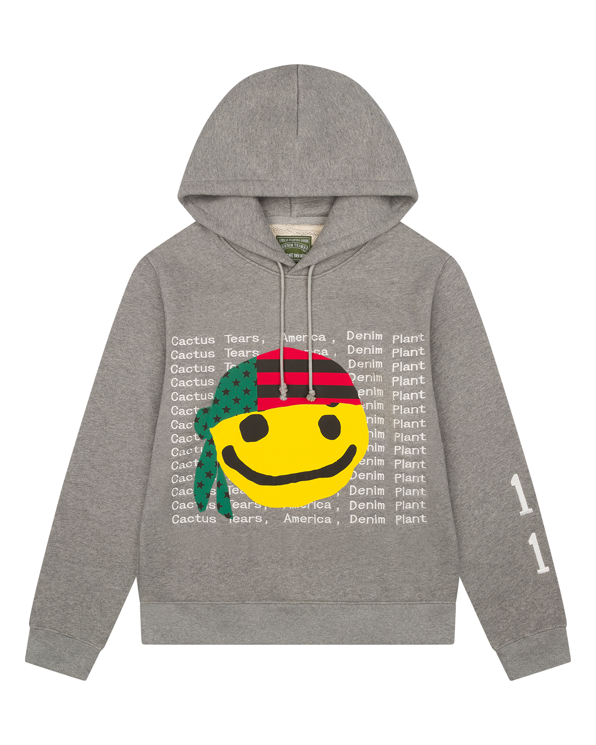 Muchic Unisex "Wreath" Retro Fashion Smiley Face Print Round Neck Long Sleeve Hooded Sweatshirt