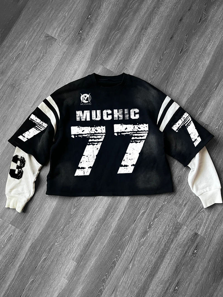 Muchic personalised digital print two-piece sweatshirt