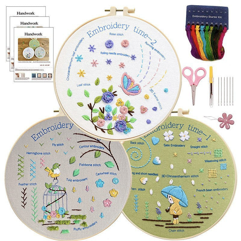 Lu Embroidery Diy  Novice Teaching Material Pack Handmade Needle And Thread Set(duty free)