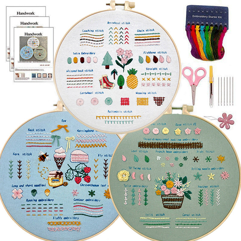 Lu Embroidery Diy  Novice Teaching Material Pack Handmade Needle And Thread Set(duty free)