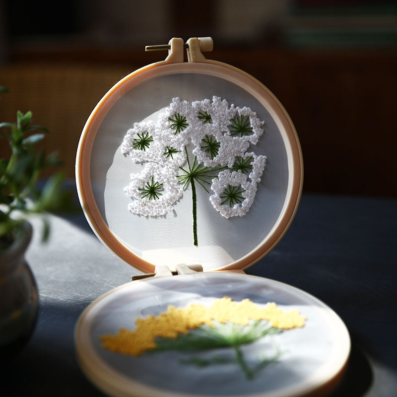 Handmade Mesh Embroidery Diy Hanging Painting European Transparent Yarn Embroidery Needlework Set(duty free)