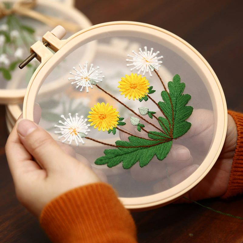 Handmade Mesh Embroidery Diy Hanging Painting European Transparent Yarn Embroidery Needlework Set(duty free)
