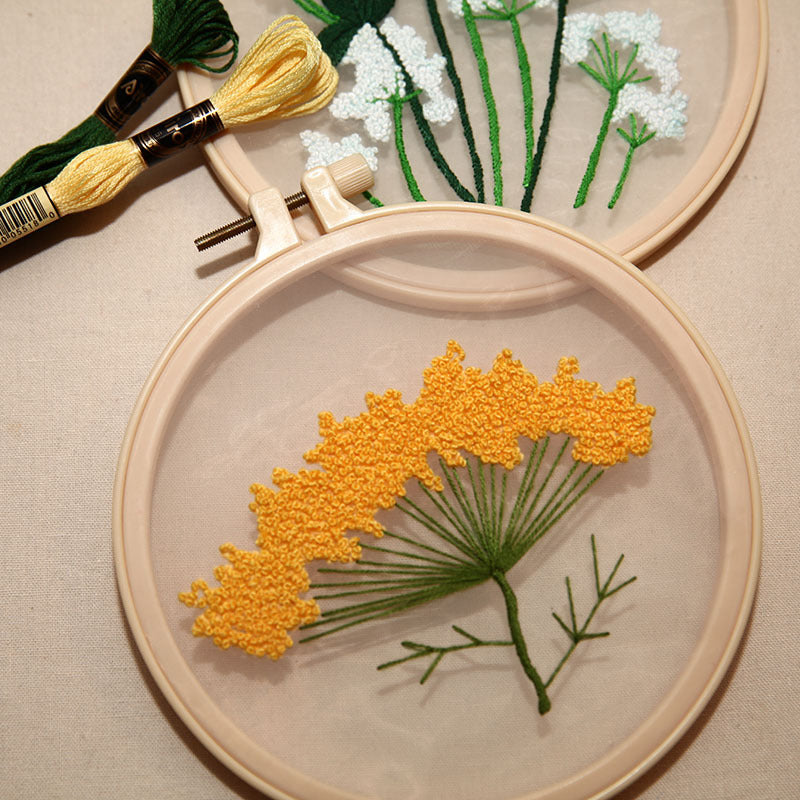 Handmade Mesh Embroidery Diy Hanging Painting European Transparent Yarn Embroidery Needlework Set(duty free)