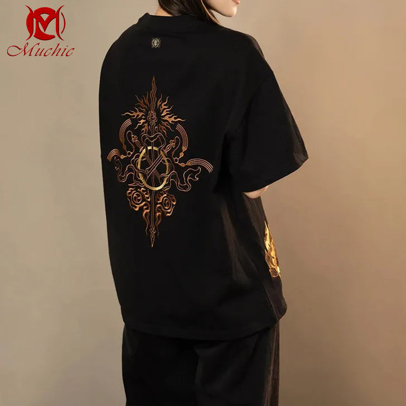 Unisex Intangible Cultural Heritage Lotus Flower Embroidery T-shirt(Hand Embroidered) (Duty Free)