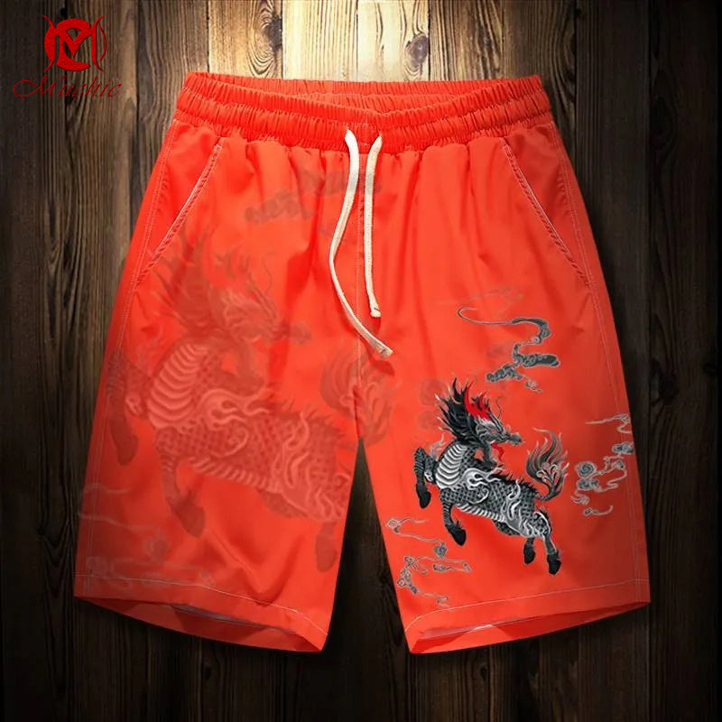 Unisex “Qilin” Casual Streetwear Shorts(Duty Free)