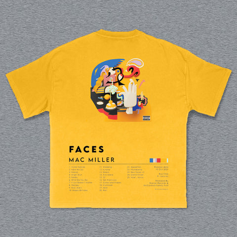 Muchic Faces Print Short Sleeve T-Shirt