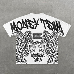 Muchic Money Team Print Short Sleeve T-Shirt