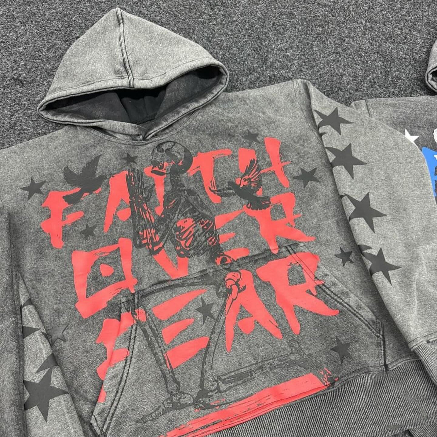 Muchic Faith Over Fear Casual Street Vintage Hoodie