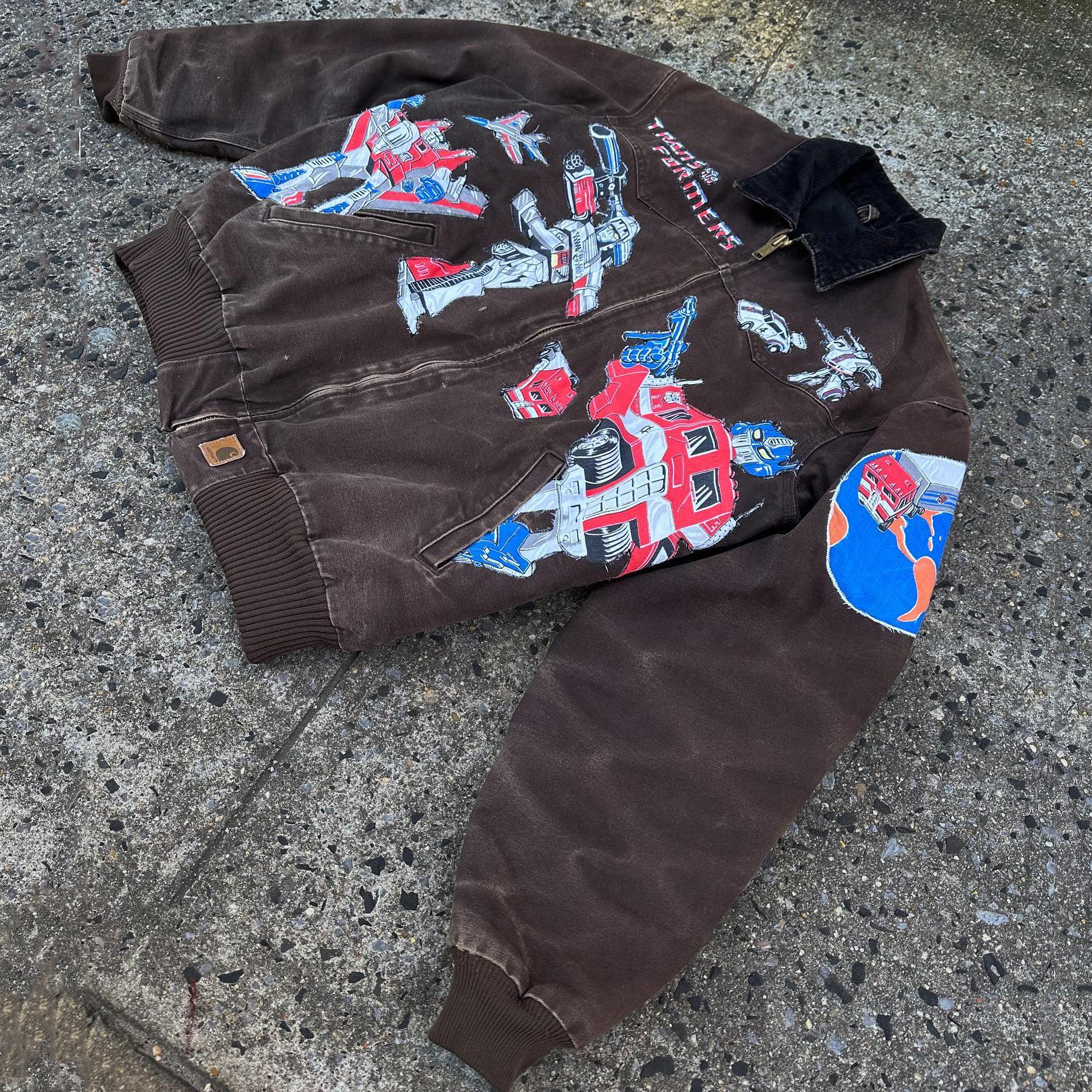 Casual Street Graffiti Lined Jacket