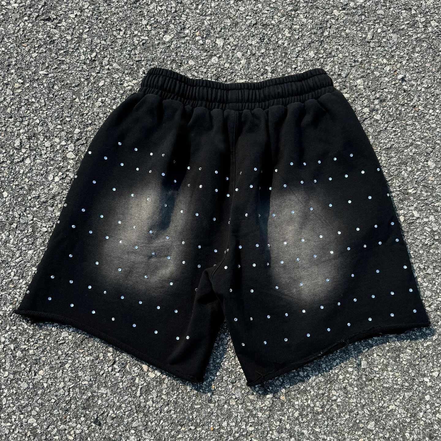 Muchic Gradient rhinestone casual shorts