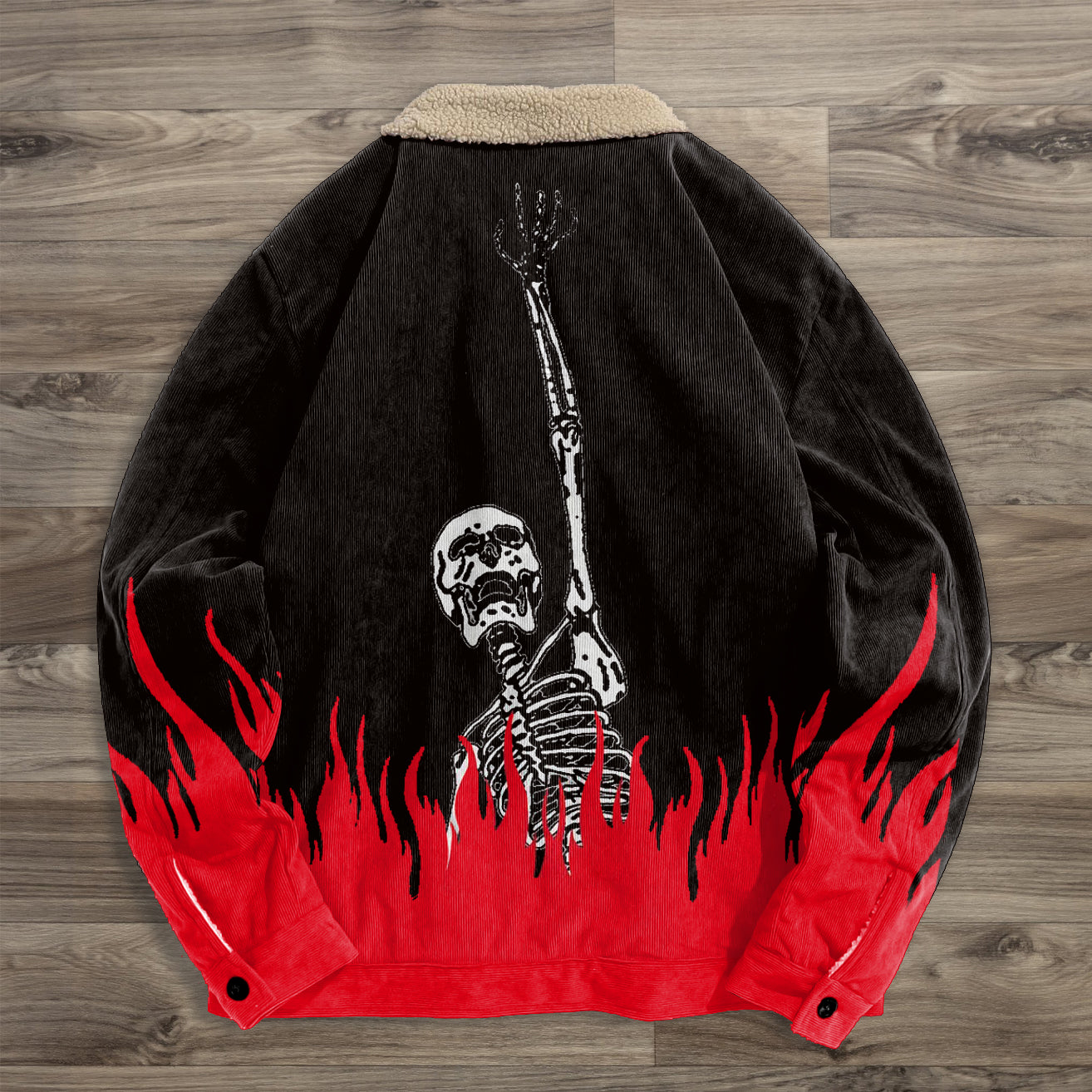 Flame skull fashion street padded jacket