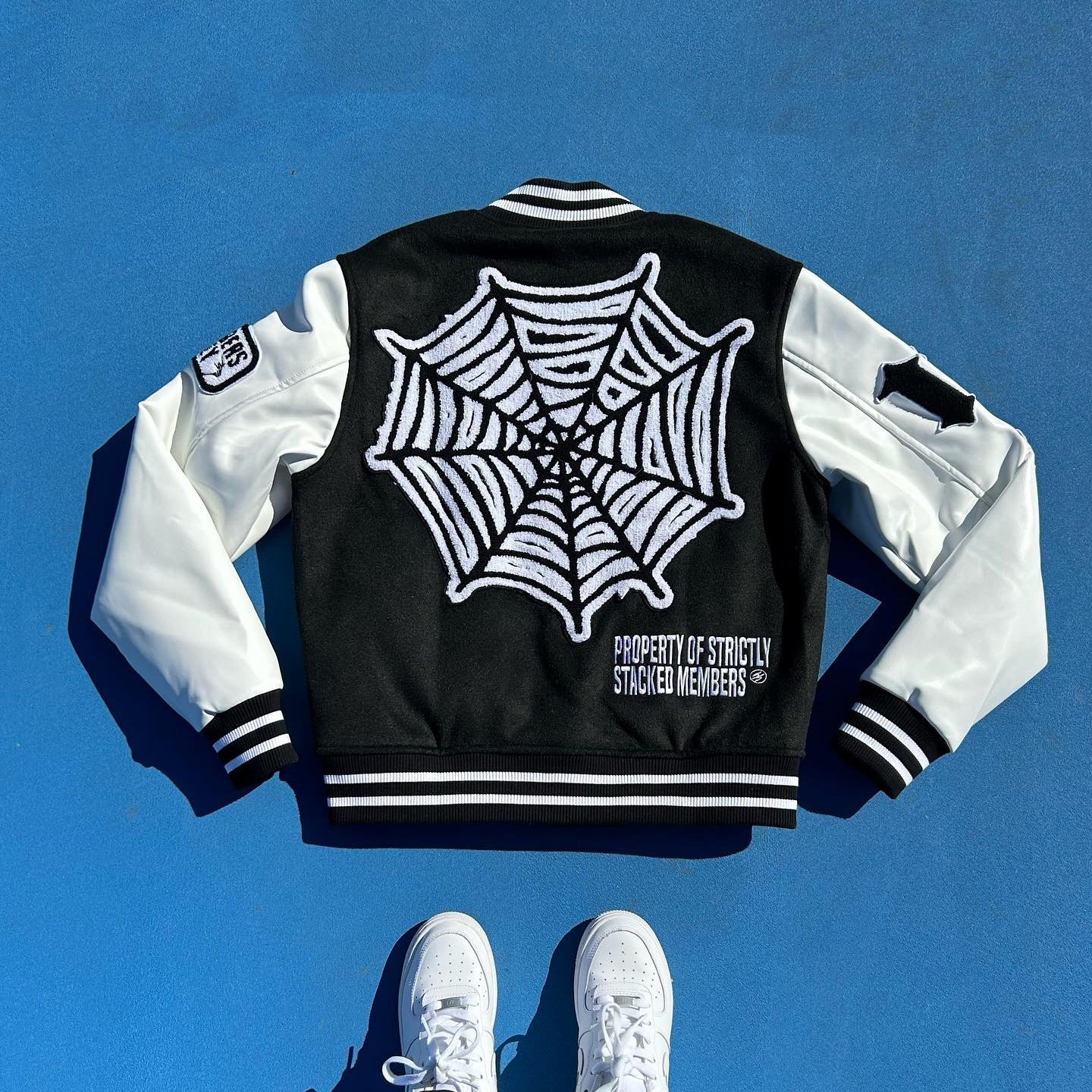 Muchic Skull Spider Casual Street Baseball Jacket Coats & Jackets