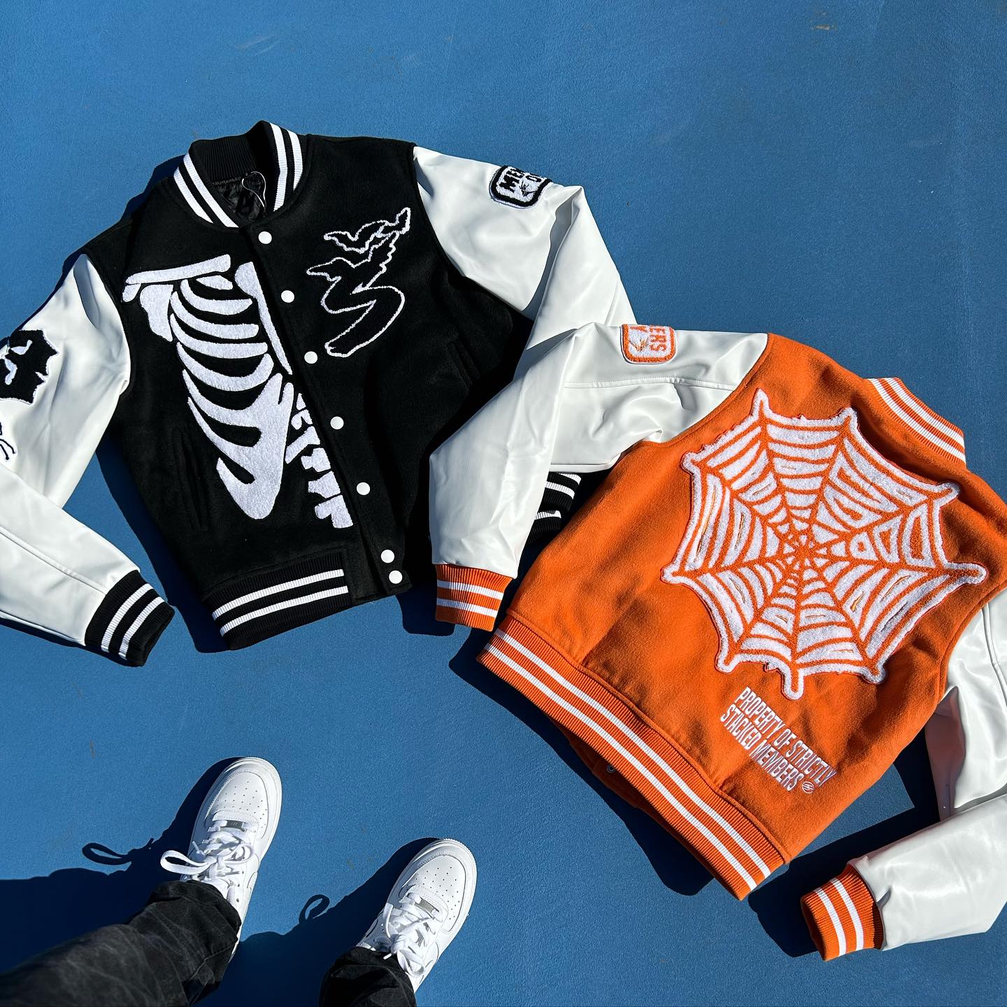 Muchic Skull Spider Casual Street Baseball Jacket Coats & Jackets