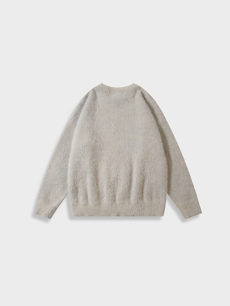 Muchic unisex plush thickened Knitted Wool DCRB Sweater