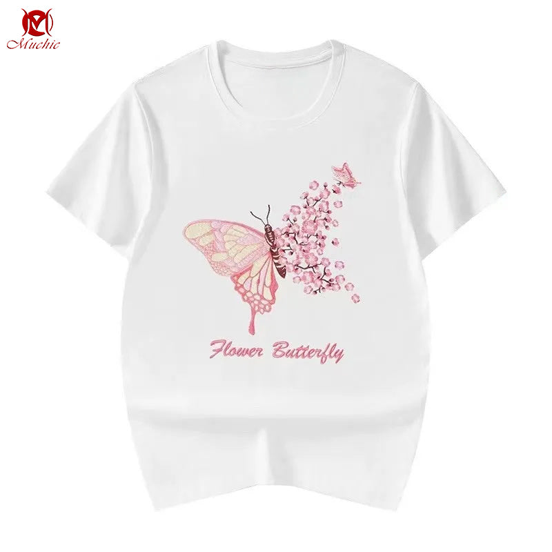 Unisex Intangible Cultural Heritage Butterfly Embroidery T-shirt(Hand Embroidered) (Duty Free)