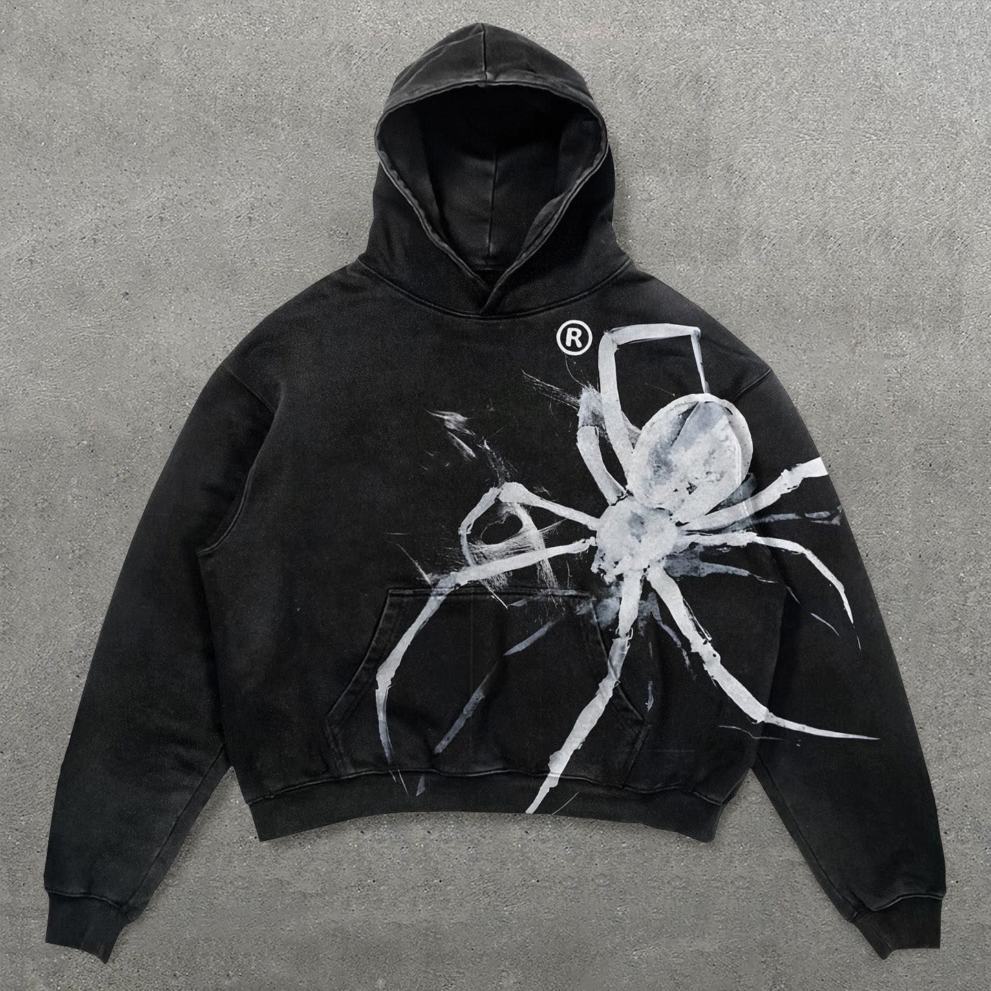 Muchic Spider Print Long Sleeve Hoodies