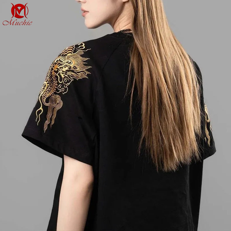 Unisex Intangible Cultural Heritage Qilin Embroidery T-shirt(Hand Embroidered) (Duty Free)