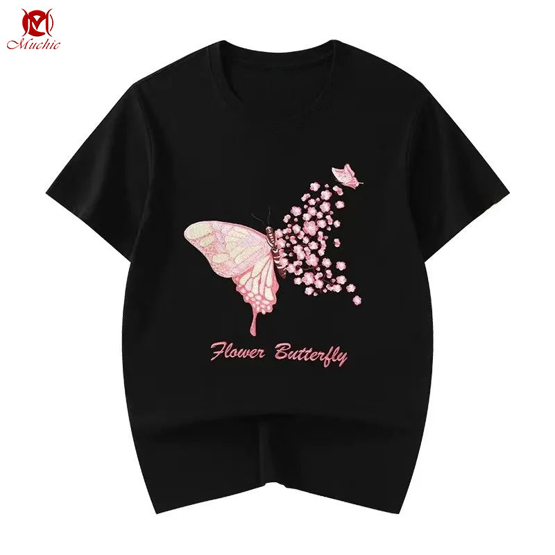 Unisex Intangible Cultural Heritage Butterfly Embroidery T-shirt(Hand Embroidered) (Duty Free)