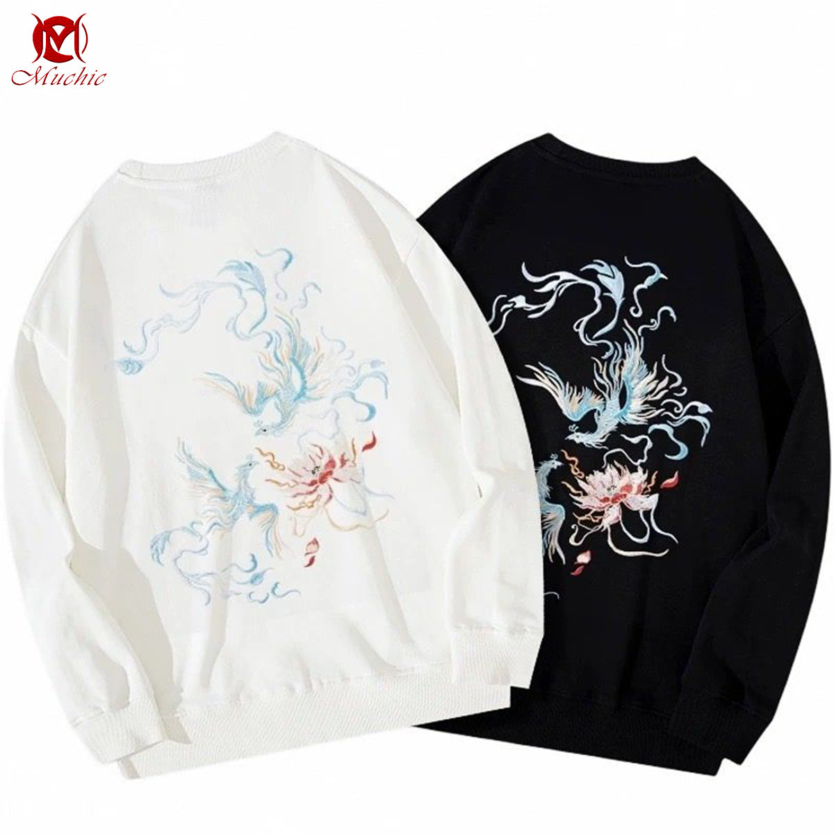 Unisex "Phoenix" Embroidery Inspired Vintage Sweatshirt (Duty Free)