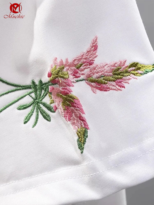 Unisex Intangible Cultural Heritage Kingfisher Embroidery T-shirt(Hand Embroidered) (Duty Free)