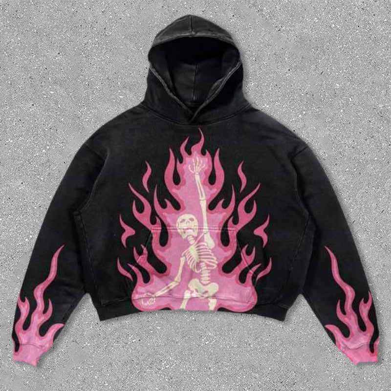 Muchic Flaming Skull Hoodie