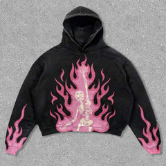 Muchic Flaming Skull Hoodie