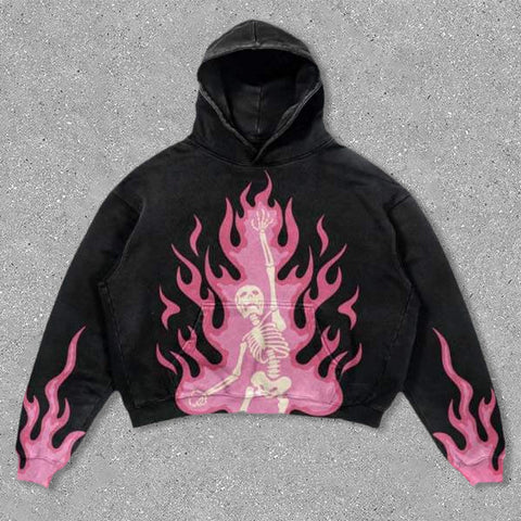 Muchic Flaming Skull Hoodie