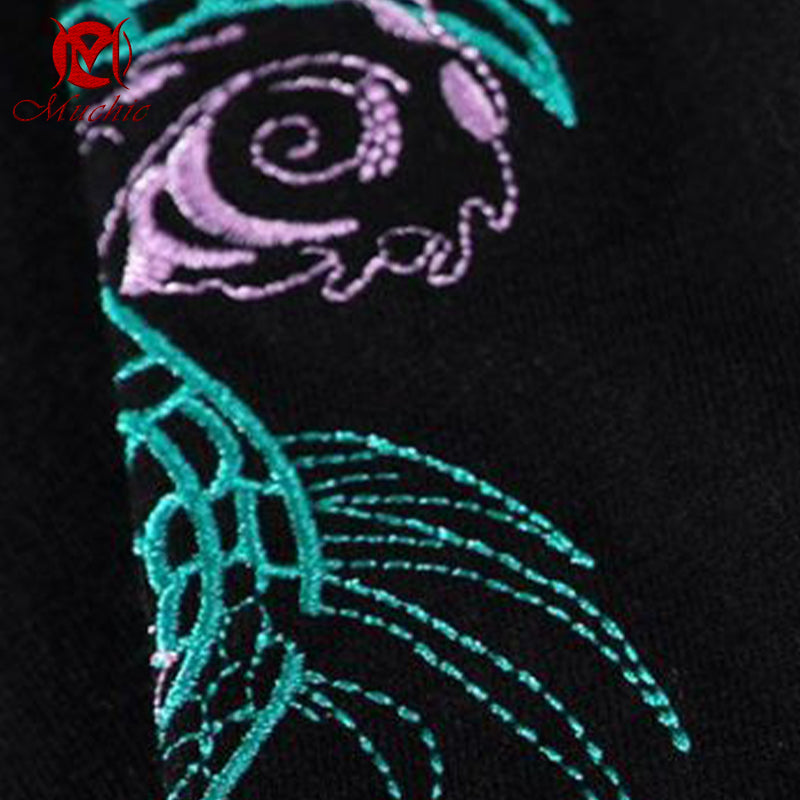 Unisex Intangible Cultural Heritag Dragon Embroidery T-shirt(Hand Embroidered) (Duty Free)