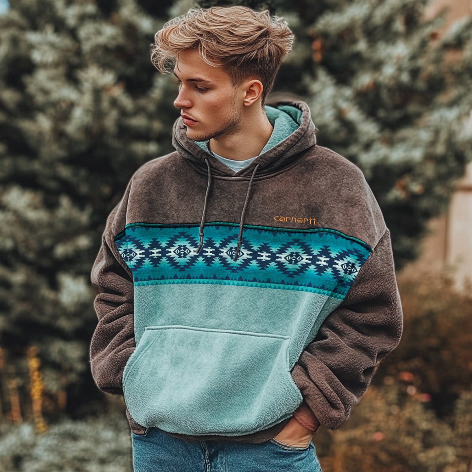 Ethnic Retro Resort Hoodie