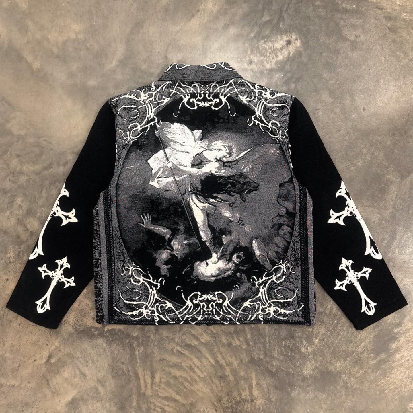 Fighting My Demons Print Zipped Jacket