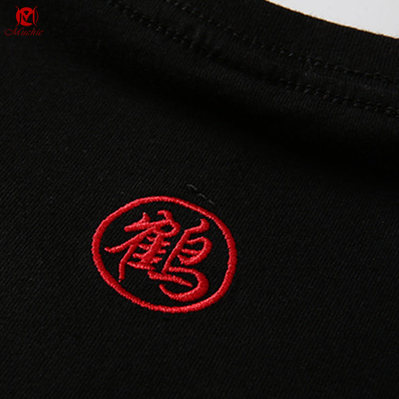 Unisex Intangible Cultural Heritage Red-Crowned Crane Embroidery T-shirt(Hand Embroidered) (Duty Free)