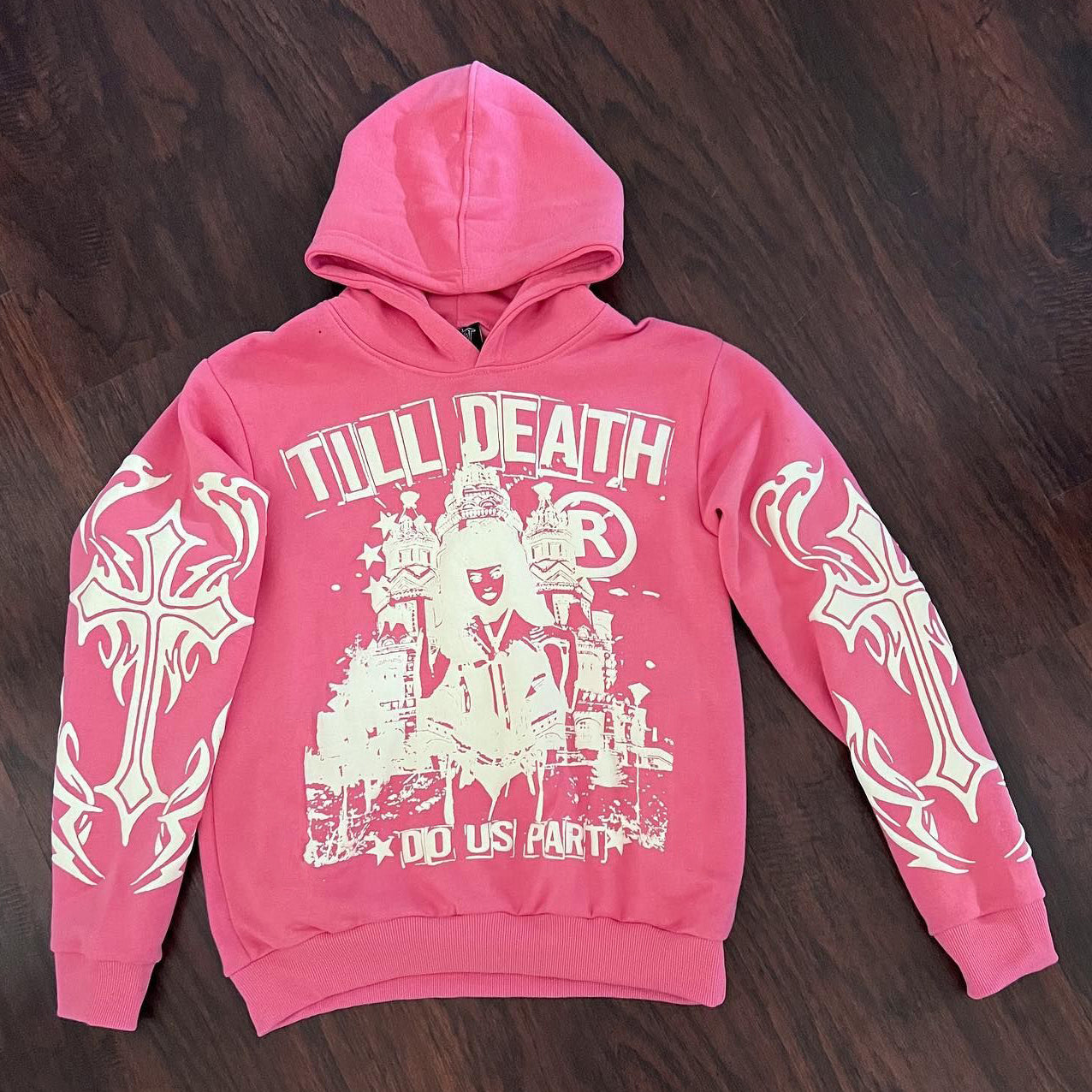 Muchic Till Death Do Us Part Print Long Sleeve Hoodies