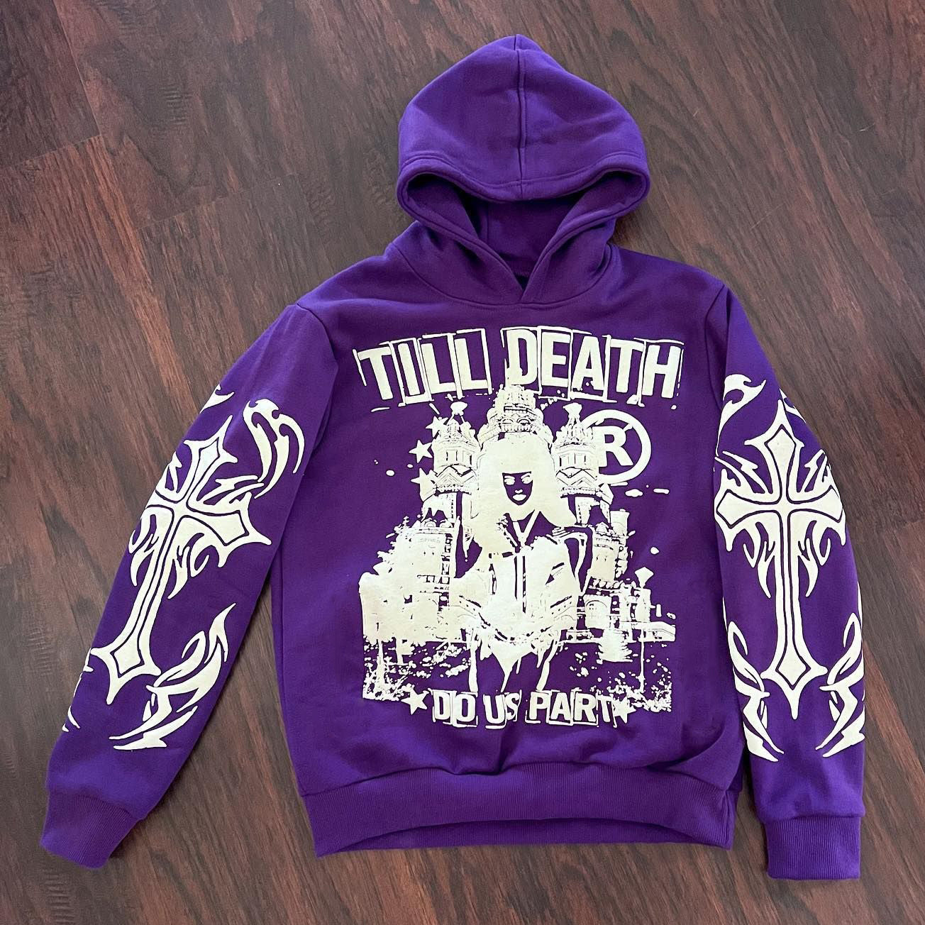 Muchic Till Death Do Us Part Print Long Sleeve Hoodies