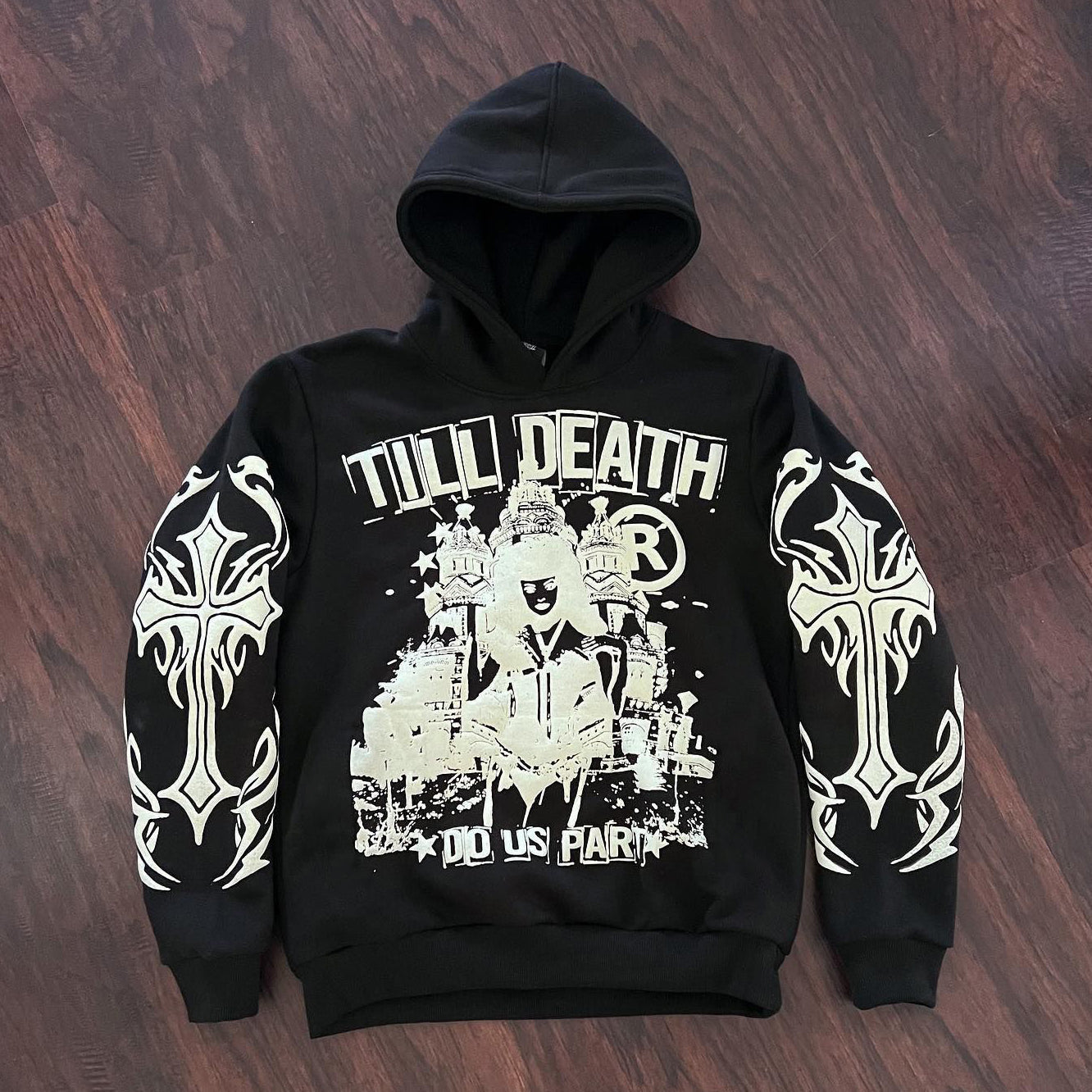 Muchic Till Death Do Us Part Print Long Sleeve Hoodies