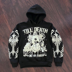 Muchic Till Death Do Us Part Print Long Sleeve Hoodies