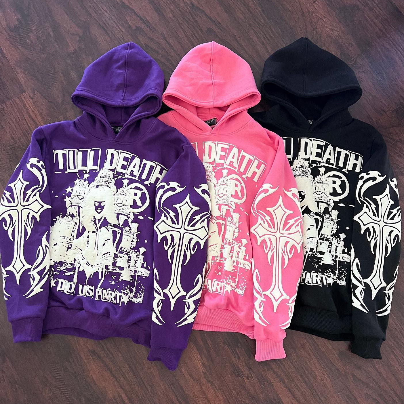 Muchic Till Death Do Us Part Print Long Sleeve Hoodies