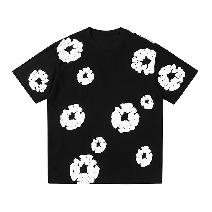 Muchic Unisex Casual Street Floral Print T-Shirt