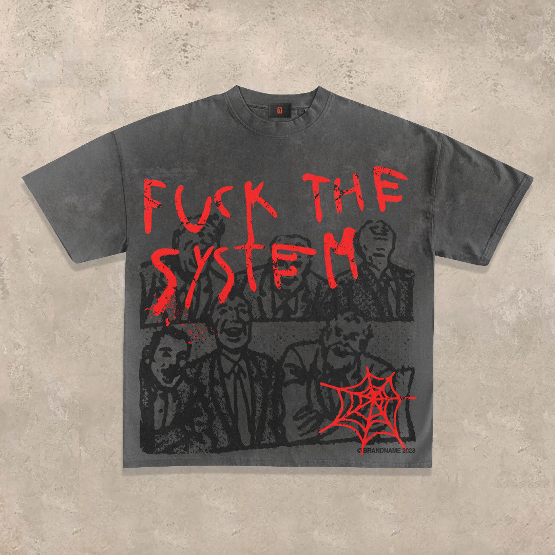 Muchic F*ck the System Vintage T-Shirt