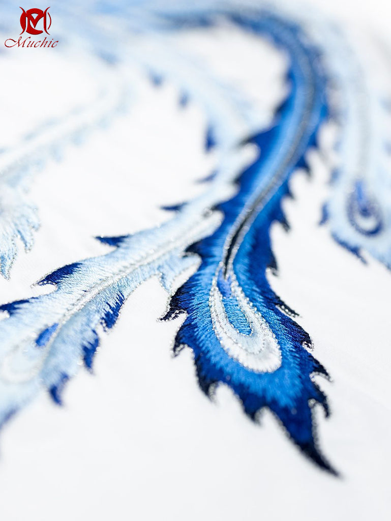Unisex Intangible Cultural Heritage Phoenix Embroidery T-shirt(Hand Embroidered) (Duty Free)