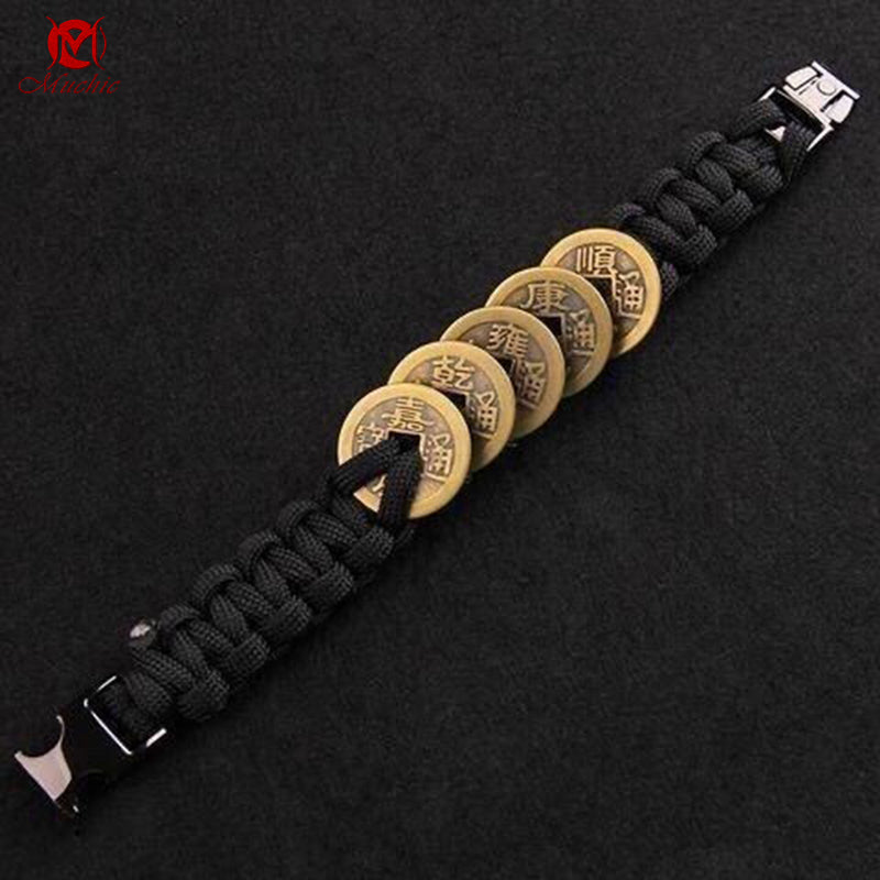 Five Emperors Copper Coin Bracelet
