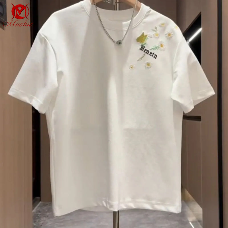 Unisex Intangible Cultural Heritage Butterfly Embroidery T-shirt(Hand Embroidered) (Duty Free)