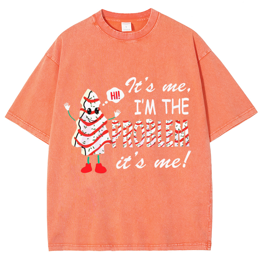 Muchic Its Me Unisex Oversized Print Vintage Wash Denim T-Shirt