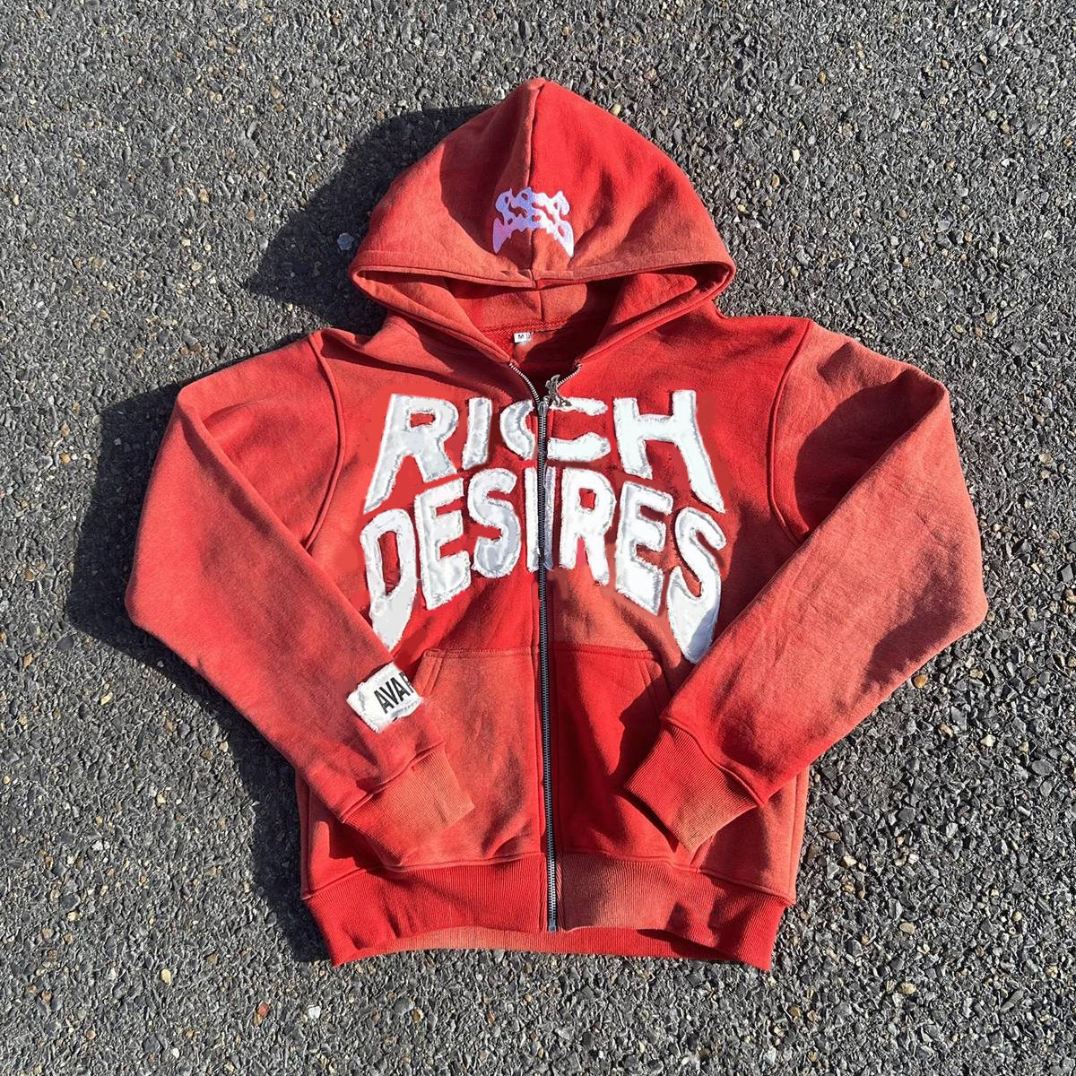 Muchic Desire Casual Street Vintage Zip Hoodie