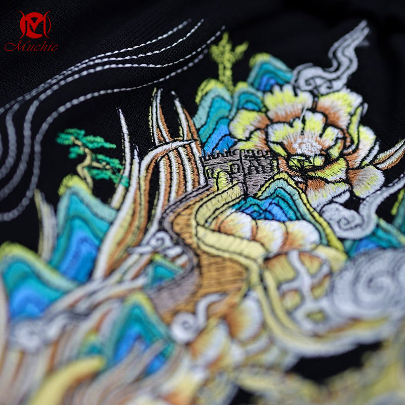 Unisex Intangible Cultural Heritage Dragon Embroidery Pants(Hand Embroidered) (Duty Free)