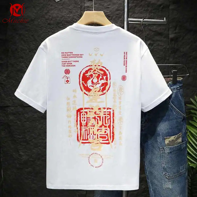 Unisex Intangible Cultural Heritage Turning Disaster into Fortune Embroidery T-shirt(Hand Embroidered) (Duty Free)