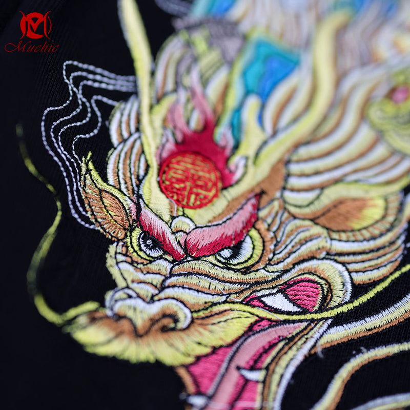 Unisex Intangible Cultural Heritage Dragon Embroidery Pants(Hand Embroidered) (Duty Free)