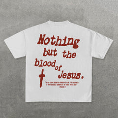 Muchic Nothing But The Blood Of Jesus Print Short Sleeve T-Shirt