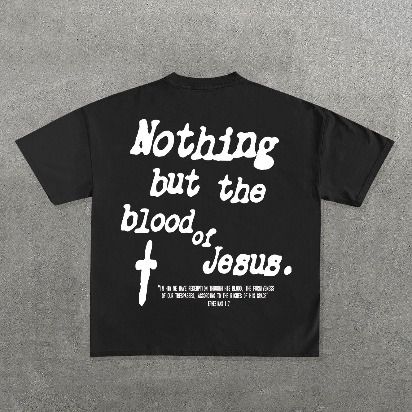 Muchic Nothing But The Blood Of Jesus Print Short Sleeve T-Shirt