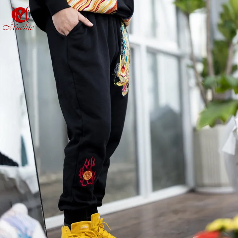 Unisex Intangible Cultural Heritage Dragon Embroidery Pants(Hand Embroidered) (Duty Free)